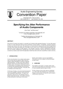 Audio Engineering Society  Convention Paper Presented at the 117th Convention 2004 October 28–31 San Francisco, CA, USA