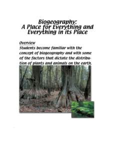 .  Title Biogeography: A Place for Everything and Everything in its Place Investigative Question