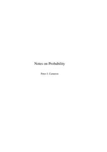 Notes on Probability Peter J. Cameron ii  Preface