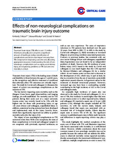 Meyer et al. Critical Care 2012, 16:128 http://ccforum.com/contentCO M M E N TA R Y  Effects of non-neurological complications on