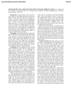 Lunar and Planetary Science XXXVIII[removed]pdf STRATIGRAPHY AND LANDSCAPE EVOLUTION OF CHASMA BOREALE, MARS. K. L. Tanaka1 and M. C. Bourke2, 1Astrogeology Team, U.S. Geological Survey, Flagstaff, AZ 86001, ktanaka