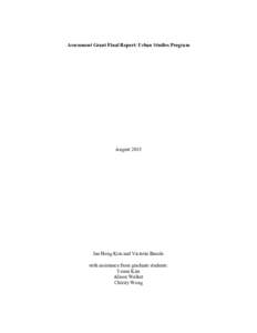 Microsoft Word - PPD Urban Studies Program Assessment new