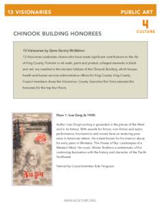 13 VISIONARIES  PUBLIC ART CHINOOK BUILDING HONOREES 13 Visionaries by Gene Gentry McMahon