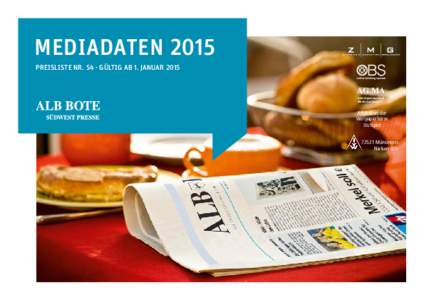 MEDIADATEN 2015 PREISLISTE NR. 54 · GÜLTIG AB 1. JANUAR 2015 AG.MA Arbeitsgemeinschaft Media Analyse e. V.