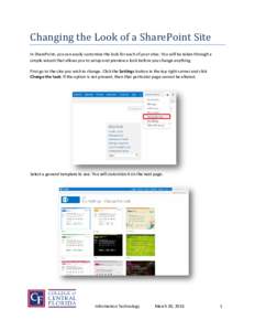 Changing the Look of a SharePoint Site
