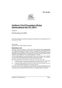 2011 No 632  New South Wales Uniform Civil Procedure Rules (Amendment No