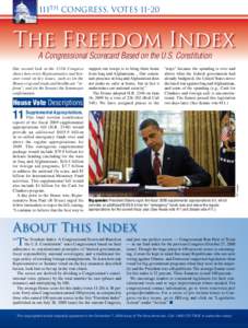 111th CONGRESS, Votes[removed]The Freedom Index A Congressional Scorecard Based on the U.S. Constitution  Our second look at the 111th Congress