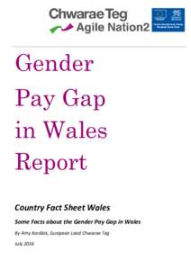 Gender Pay Gap in Wales Report Country Fact Sheet Wales Some Facts about the Gender Pay Gap in Wales