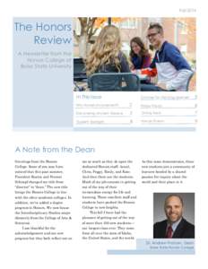 FallThe Honors Review A Newsletter from the Honors College at