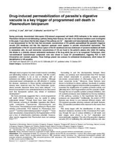 Citation: Cell Death and Disease[removed], e216; doi:[removed]cddis[removed] & 2011 Macmillan Publishers Limited All rights reserved[removed]www.nature.com/cddis  Drug-induced permeabilization of parasite’s digestiv
