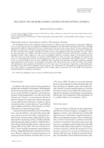 Atti Accademia Nazionale Italiana di Entomologia Anno LXI, 2013: 83-90 RELAZIONI TRA MICRORGANISMI E APOIDEI (HYMENOPTERA APOIDEA) RINALDO NICOLI ALDINI (*)