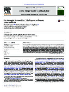 Journal of Experimental Social Psychology–162  Contents lists available at ScienceDirect Journal of Experimental Social Psychology journal homepage: www.elsevier.com/locate/jesp