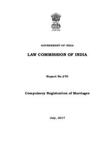 GOVERNMENT OF INDIA  LAW COMMISSION OF INDIA Report No.270