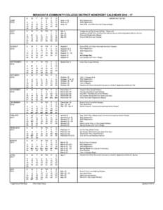 MIRACOSTA COMMUNITY COLLEGE DISTRICT NONCREDIT CALENDARS JUNEJULY