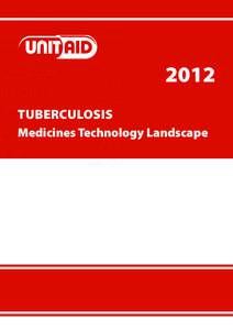 2012 TUBERCULOSIS Medicines Technology Landscape UNITAID Secretariat World Health Organization
