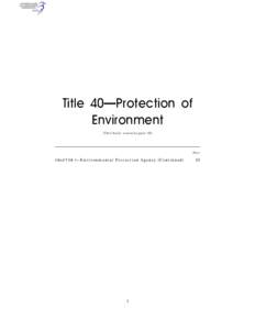 Title 40—Protection of Environment (This book contains part 63) Part