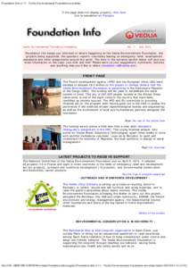 Foundation Info n°11 - Veolia Environnement Foundation newsletter