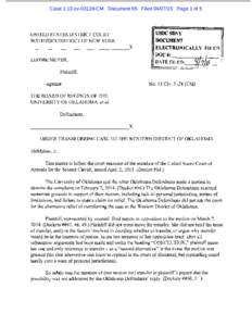 Case 1:13-cvCM Document 65 FiledPage 1 of 5  UNITED STATES DISTRICT COURT SOUTHERN DISTRICT OF NEW YORK  USDCSDNY