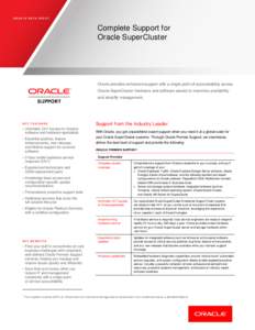 Complete Support Services for Oracle Supercluster