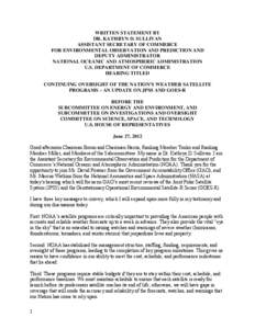 Microsoft Word - FINAL - cleared  NOAA testimony _HouseSST_ - Sullivan[removed]