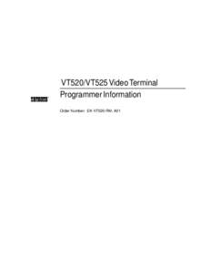 dt  VT520/VT525 Video Terminal Programmer Information Order Number: EK-VT520-RM. A01