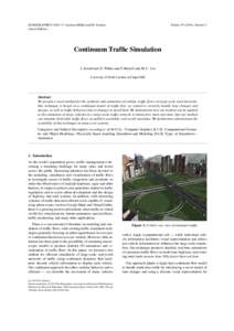 EUROGRAPHICST. Akenine-Möller and M. Zwicker (Guest Editors) Volume), Number 2  Continuum Traffic Simulation