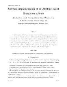 SUBMITTED TO JOURNAL OF  1 Software implementation of an Attribute-Based Encryption scheme