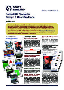 Spring 2014 Newsletter  Design & Cost Guidance continuedCreating a sporting habit for life Spring 2014 Newsletter  Design & Cost Guidance