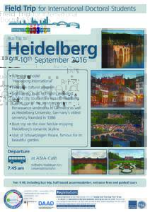 Field Trip for International Doctoral Students  Bus Trip to HeidelbergSeptember 2016