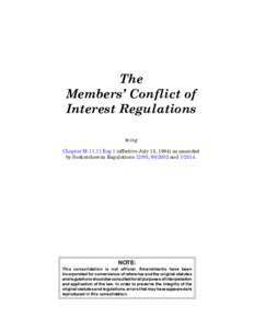 1 MEMBERS’ CONFLICT OF INTEREST MREG 1  The