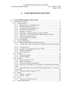 Collection Procedures Manual -- Section 4, Case Processing Section