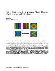Color Sequences for Univariate Maps: Theory, Experiments, and Principles