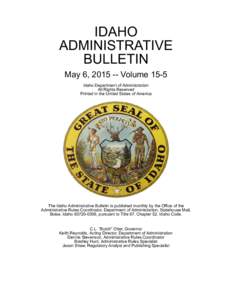 VolumeMay 2015 Idaho Administrative Bulletin.book