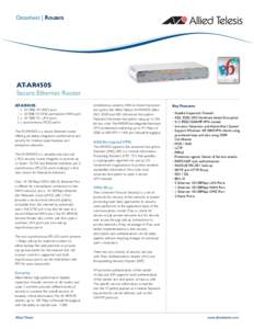 Datasheet | Routers  AT-AR450S Secure Ethernet Router AT-AR450S 1