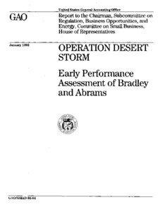 NSIAD[removed]Operation Desert Storm: Early Performance Assessment of Bradley and Abrams