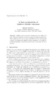 A Note on Injectivity of Additive Cellular Automata