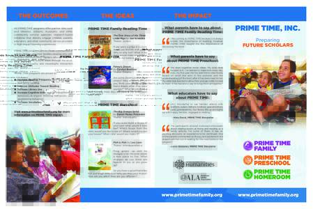 2016 PRIME TIME Brochure:24 AM Page 1  THE OUTCOMES THE IDEAS