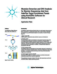 Mutation Detection and CNV Analysis for Illumina Sequencing data from HaloPlex Target Enrichment Panels using NextGENe Software for Clinical Research Application Note