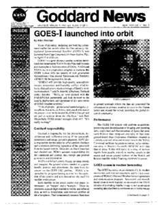 Goddard News  April 1994 Vol. 41 No. 4 Greenbelt, Maryland I Wallops Island, Virginia