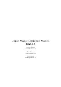 Topic Maps Reference Model, Patrick Durusau  Steve Newcomb 
