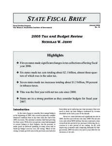 STATE FISCAL BRIEF January 2006 No. 74 Fiscal Studies Program The Nelson A. Rockefeller Institute of Government