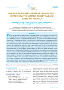 J Trop Med Parasitol. 2018;41:1-7.		  ฑResearch MOLECULAR IDENTIFICATION OF FASCIOLA SPP. – REPRESENTATIVE SAMPLES FROM THAILAND