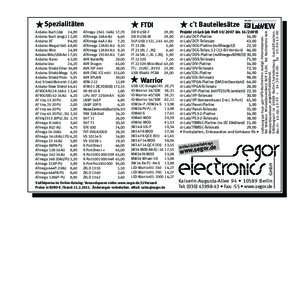 % FTDI  % c´t Bauteilesätze Arduino Buch (de)	 24,90 Arduino Buch (engl.)	12,00