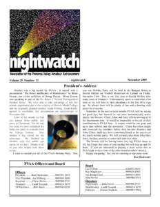 visit our website at www.pvaa.us  nightwatch Volume 29 Number 11