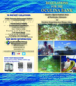 REGULATIONS FOR THE OCULINA BANK TO REPORT VIOLATIONS: NOAA Fisheries Enforcement Hotline