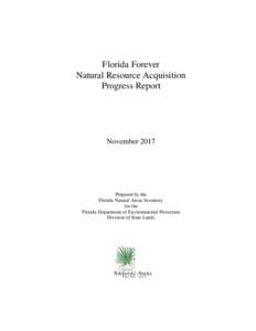 Florida Forever Natural Resource Acquisition Progress Report November 2017