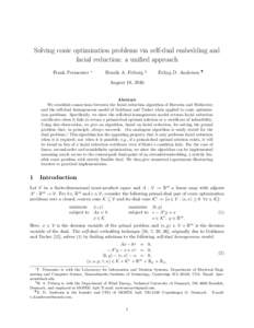 Solving conic optimization problems via self-dual embedding and facial reduction: a unified approach Frank Permenter ∗