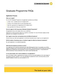 Graduate Programme FAQs
