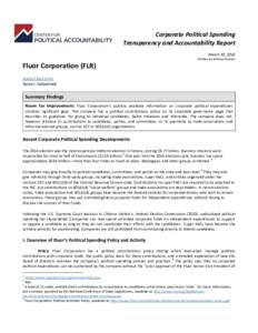 Corporate Political Spending Transparency and Accountability Report March 30, 2016 Written by Kathryn Gansler  Fluor Corporation (FLR)