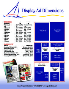 Display Ad Dimensions DIMENSIONS Page size 		 Full bleed 		 Full